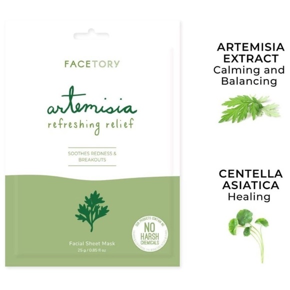 FACETORY Artemisia Refreshing Relief Sheet Mask x2 - Picture 2 of 8